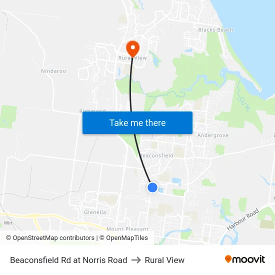 Beaconsfield Rd at Norris Road to Rural View map