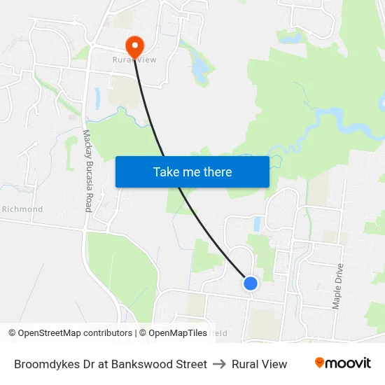 Broomdykes Dr at Bankswood Street to Rural View map