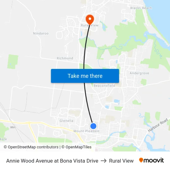 Annie Wood Avenue at Bona Vista Drive to Rural View map