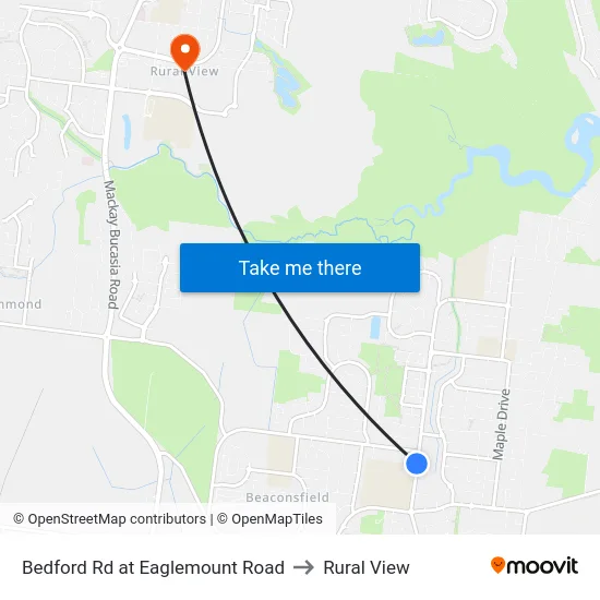 Bedford Rd at Eaglemount Road to Rural View map