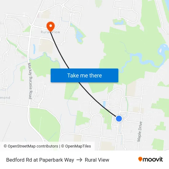 Bedford Rd at Paperbark Way to Rural View map
