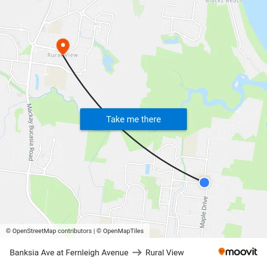 Banksia Ave at Fernleigh Avenue to Rural View map