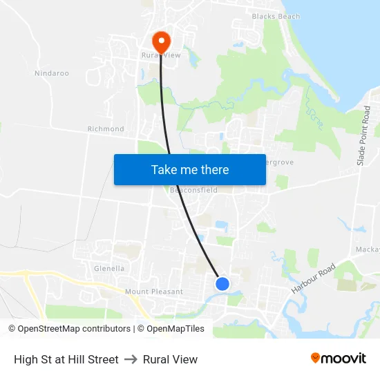 High St at Hill Street to Rural View map