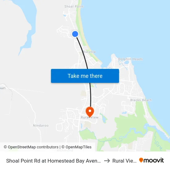 Shoal Point Rd at Homestead Bay Avenue to Rural View map