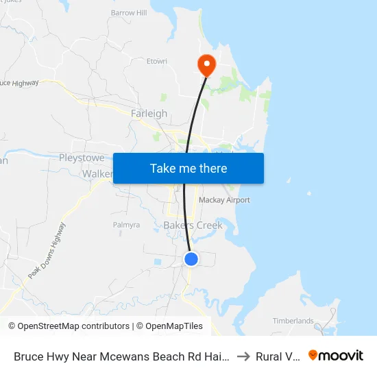 Bruce Hwy Near Mcewans Beach Rd Hail 'N' Ride to Rural View map