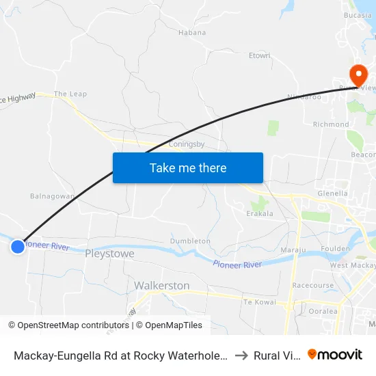 Mackay-Eungella Rd at Rocky Waterholes Road to Rural View map