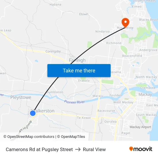 Camerons Rd at Pugsley Street to Rural View map