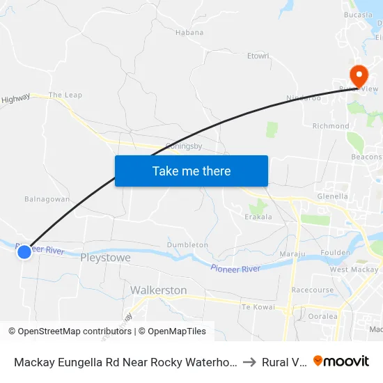 Mackay Eungella Rd Near Rocky Waterholes Rd Hnr to Rural View map