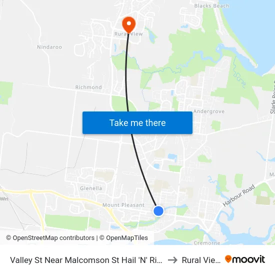 Valley St Near Malcomson St Hail 'N' Ride to Rural View map