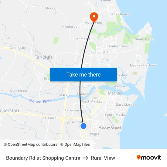 Boundary Rd at Shopping Centre to Rural View map