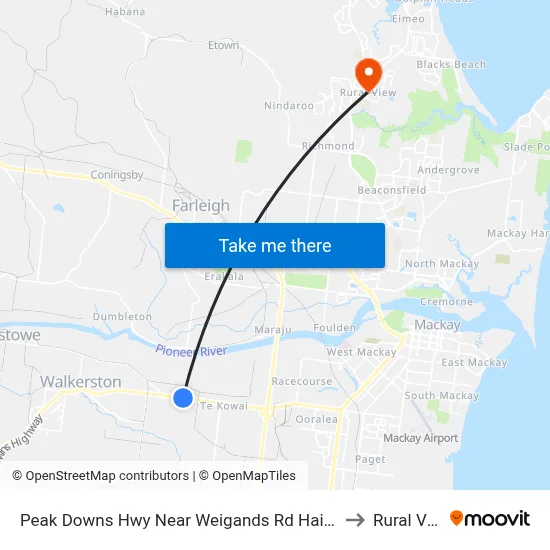 Peak Downs Hwy Near Weigands Rd Hail 'N' Ride to Rural View map