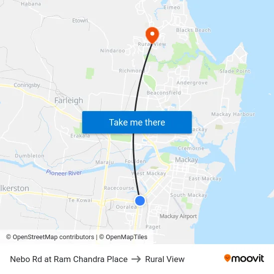 Nebo Rd at Ram Chandra Place to Rural View map