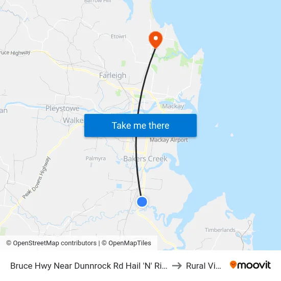 Bruce Hwy Near Dunnrock Rd Hail 'N' Ride to Rural View map