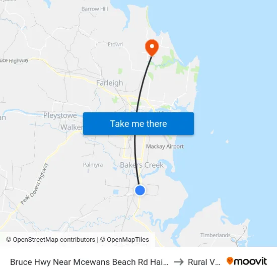 Bruce Hwy Near Mcewans Beach Rd Hail 'N' Ride to Rural View map