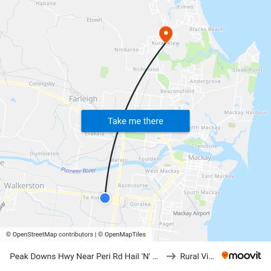 Peak Downs Hwy Near Peri Rd Hail 'N' Ride to Rural View map