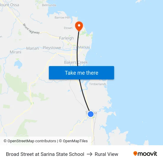 Broad Street at Sarina State School to Rural View map