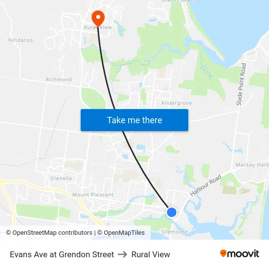 Evans Ave at Grendon Street to Rural View map