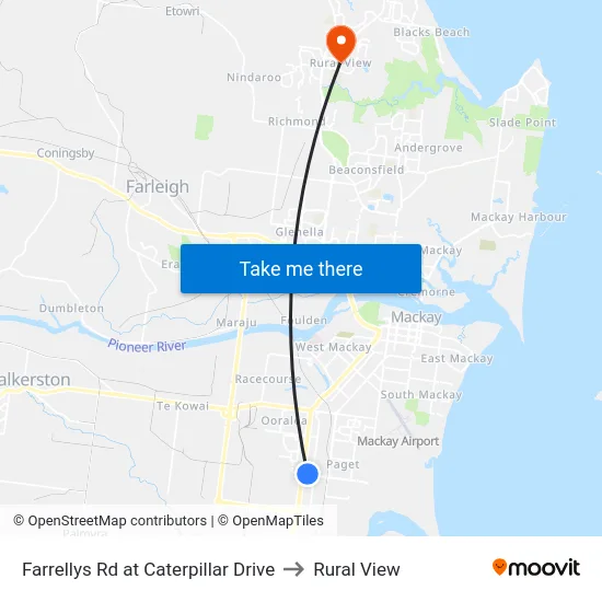 Farrellys Rd at Caterpillar Drive to Rural View map