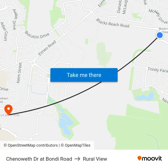 Chenoweth Dr at Bondi Road to Rural View map