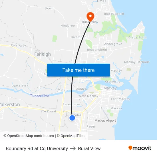 Boundary Rd at Cq University to Rural View map