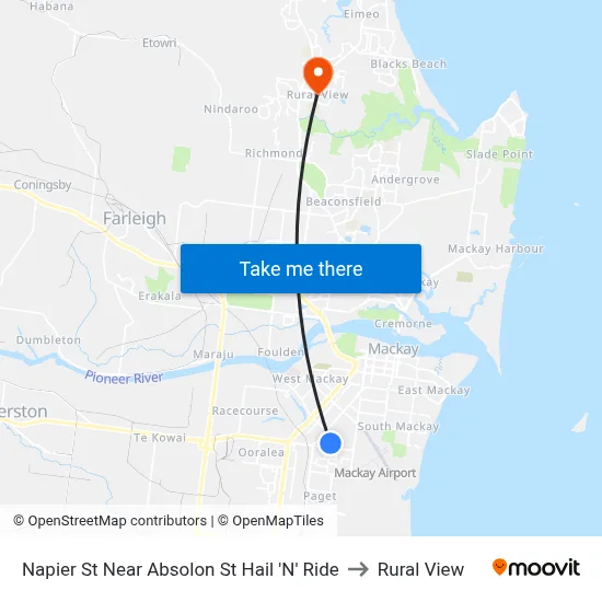 Napier St Near Absolon St Hail 'N' Ride to Rural View map