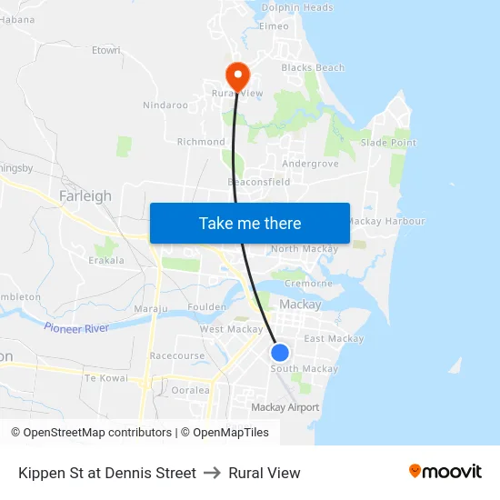 Kippen St at Dennis Street to Rural View map