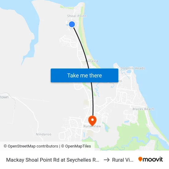 Mackay Shoal Point Rd at Seychelles Road to Rural View map