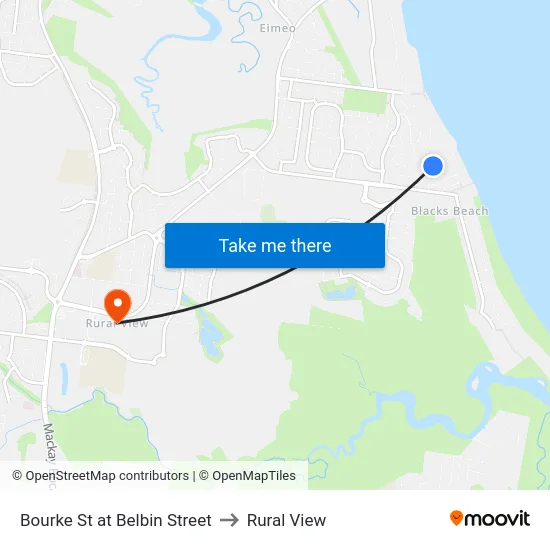 Bourke St at Belbin Street to Rural View map