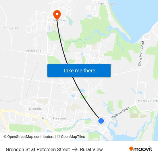 Grendon St at Petersen Street to Rural View map
