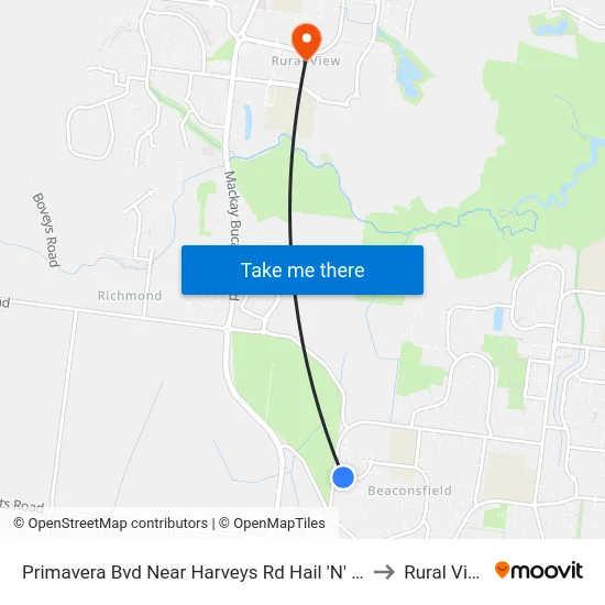 Primavera Bvd Near Harveys Rd Hail 'N' Ride to Rural View map
