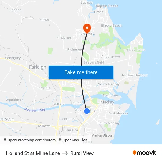 Holland St at Milne Lane to Rural View map
