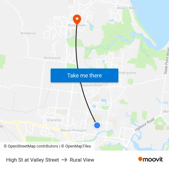 High St at Valley Street to Rural View map