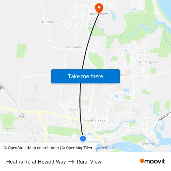 Heaths Rd at Hewett Way to Rural View map