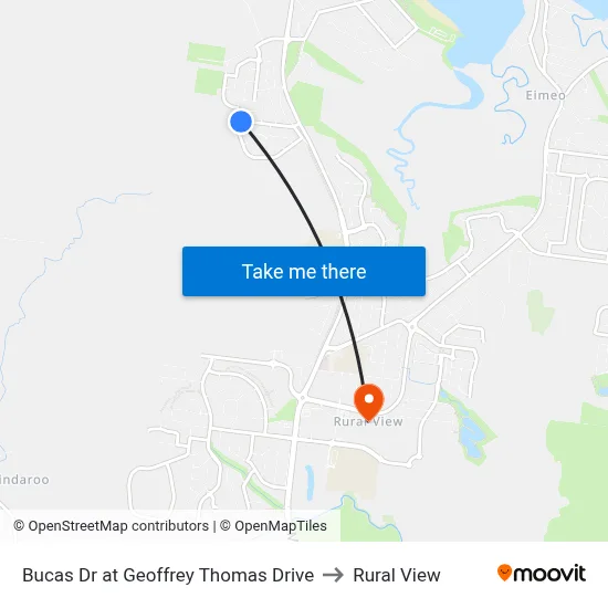 Bucas Dr at Geoffrey Thomas Drive to Rural View map