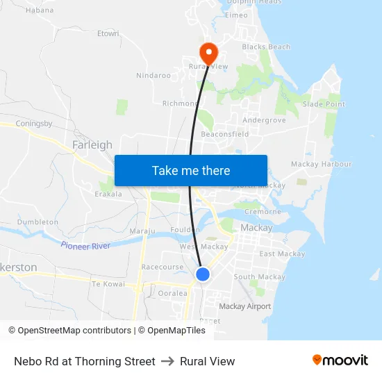 Nebo Rd at Thorning Street to Rural View map