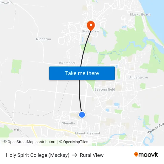 Holy Spirit College (Mackay) to Rural View map