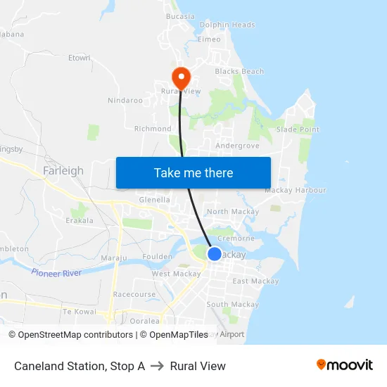Caneland Station, Stop A to Rural View map