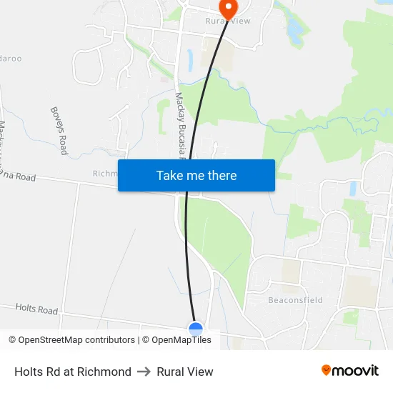Holts Rd at Richmond to Rural View map
