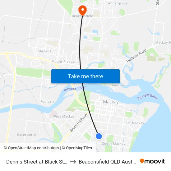 Dennis Street at Black Street to Beaconsfield QLD Australia map