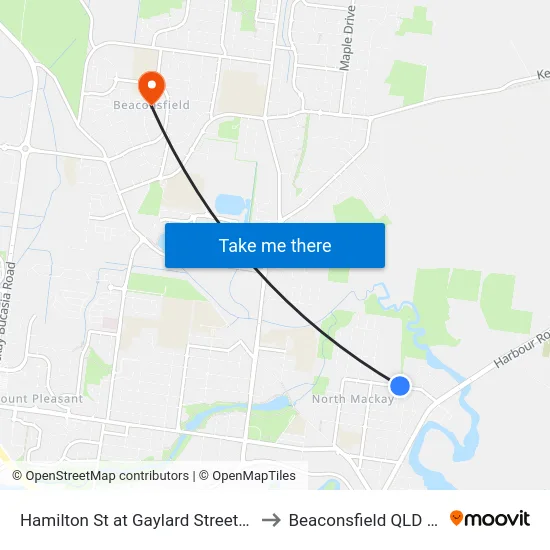 Hamilton St at Gaylard Street Hail 'N' Ride to Beaconsfield QLD Australia map