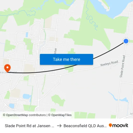 Slade Point Rd at Jansen Street to Beaconsfield QLD Australia map