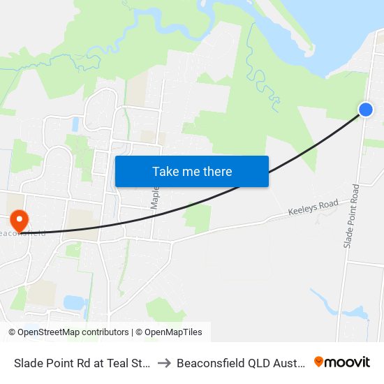 Slade Point Rd at Teal Street to Beaconsfield QLD Australia map