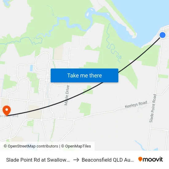 Slade Point Rd at Swallow Street to Beaconsfield QLD Australia map