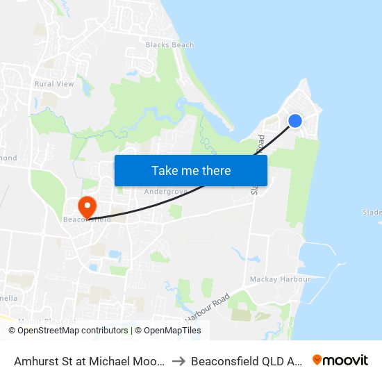 Amhurst St at Michael Moohin Drive to Beaconsfield QLD Australia map