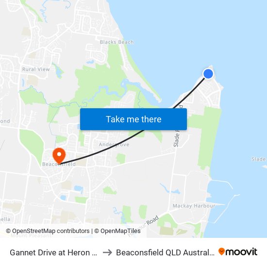 Gannet Drive at Heron St to Beaconsfield QLD Australia map
