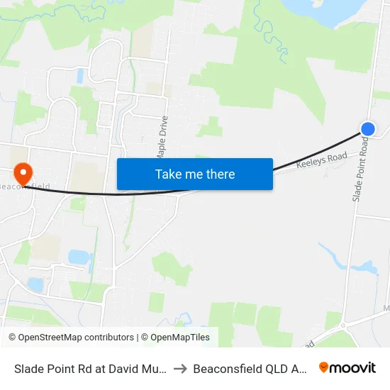 Slade Point Rd at David Muir Street to Beaconsfield QLD Australia map
