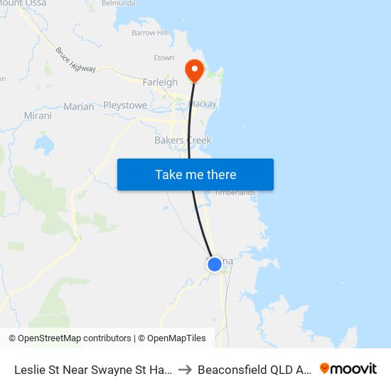 Leslie St Near Swayne St Hail 'N' Ride to Beaconsfield QLD Australia map