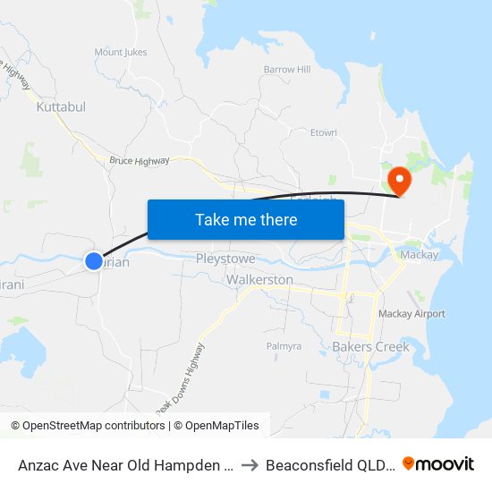 Anzac Ave Near Old Hampden Rd Hail 'N' Ride to Beaconsfield QLD Australia map