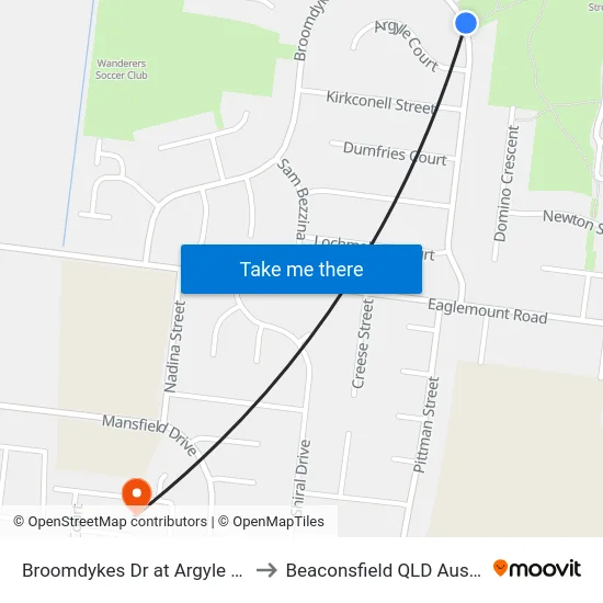 Broomdykes Dr at Argyle Court to Beaconsfield QLD Australia map