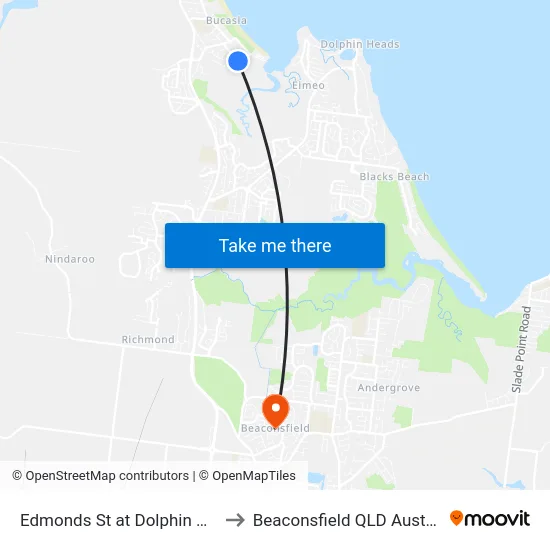 Edmonds St at Dolphin Drive to Beaconsfield QLD Australia map